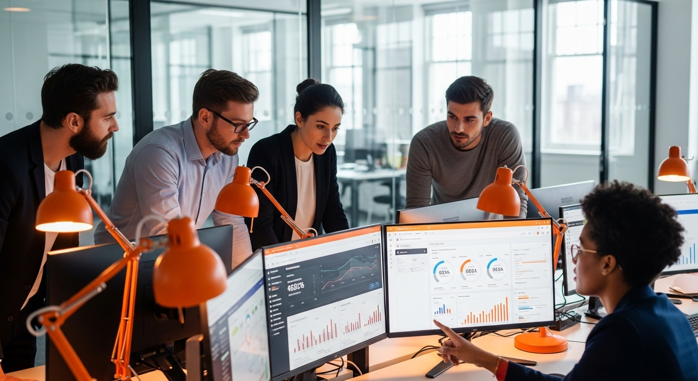 HubSpot revenue operations team reviewing pipeline dashboards
